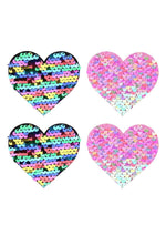 Load image into Gallery viewer, 2-Way Sequin Hearts - Rainbow
