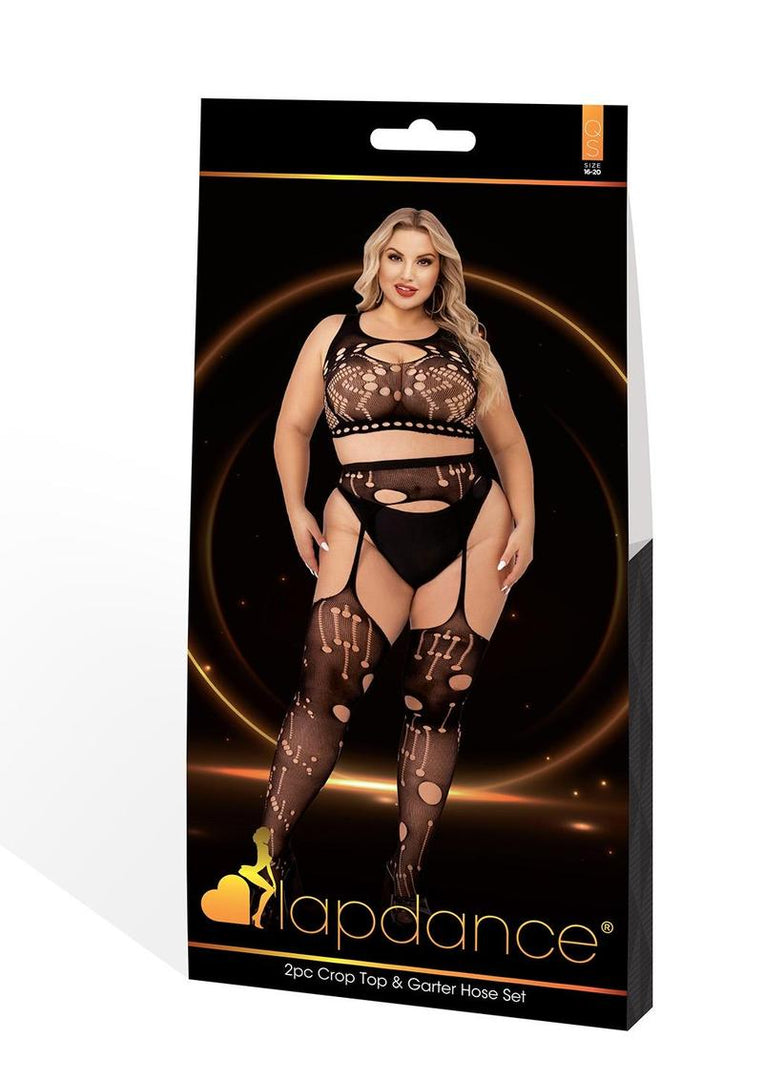 2pc Crop Top and Garter Hose