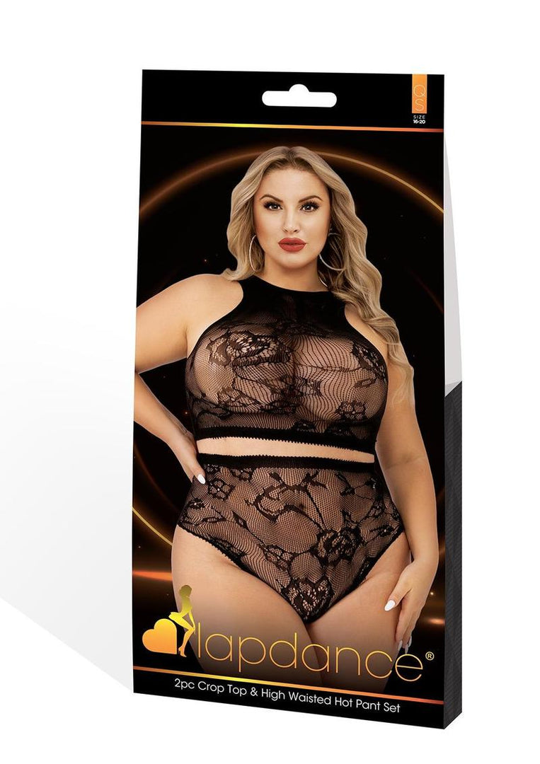 2pc Crop Top and High Waisted Hot Pant