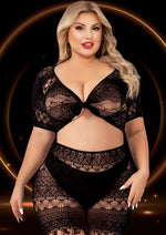 Load image into Gallery viewer, 2pc Crop Top and Skirt - Black - Queen - Set
