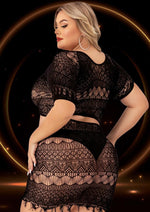 Load image into Gallery viewer, 2pc Crop Top and Skirt - Black - Queen - Set
