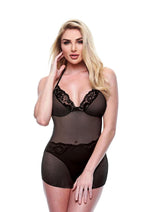 Load image into Gallery viewer, 2pc Eco Chemise and Panty - Black - Large/Medium - Set
