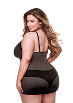 Load image into Gallery viewer, 2pc Eco Chemise and Panty - Black - Queen - Set
