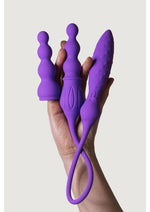 Load image into Gallery viewer, 2x Rechargeable Silicone Double Vibrator with Remote Control - Purple
