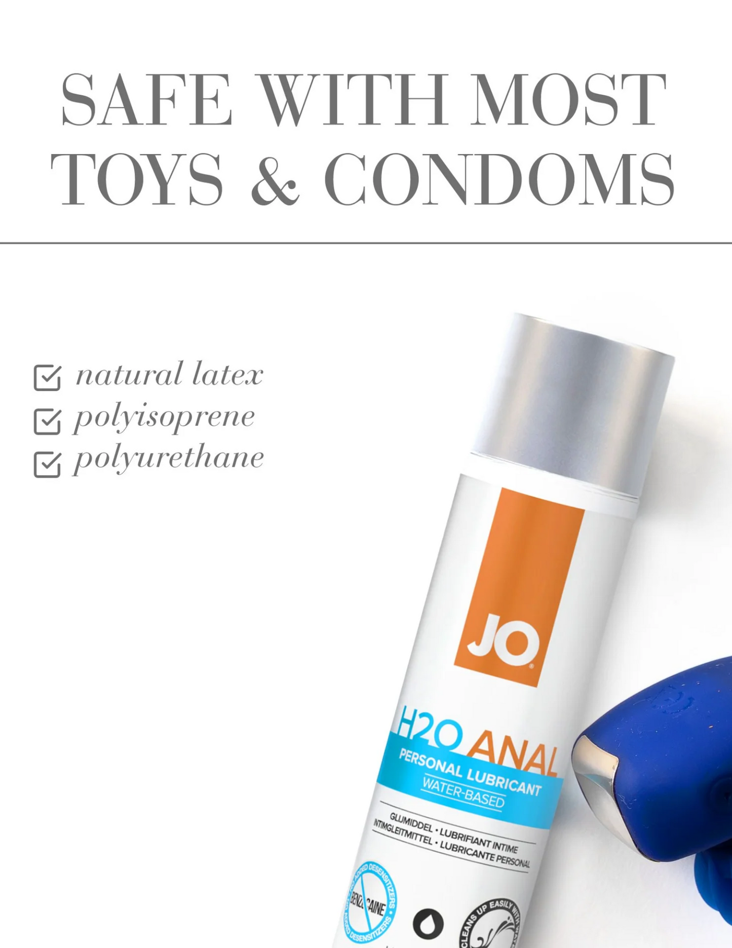 Ad highlighting the safety of System JO H2O Anal Water- Based Lubricant.