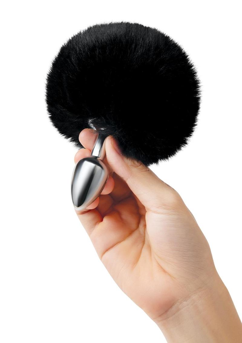 Fluffy Bunny Metal Plug W/ Black Tail