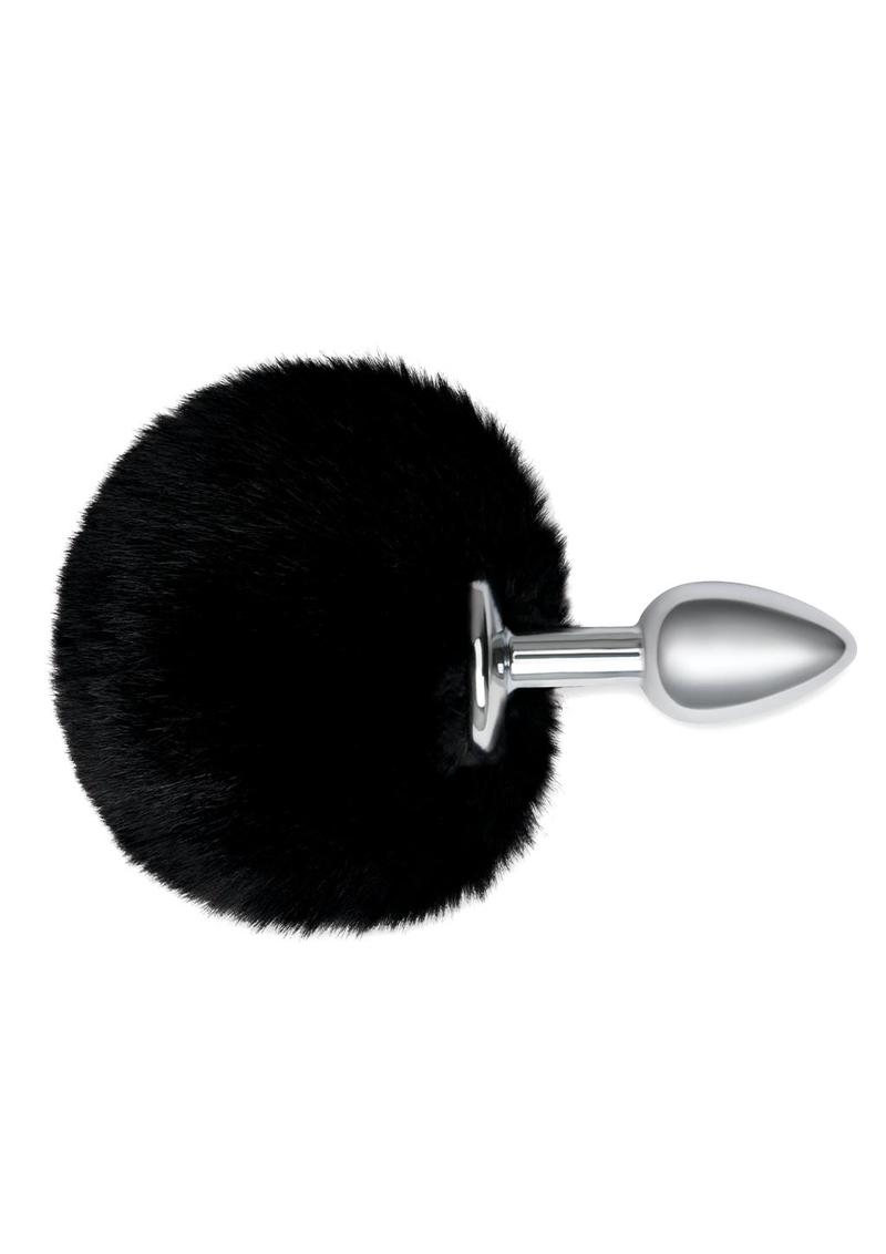 Fluffy Bunny Metal Plug W/ Black Tail