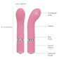 Diagram shows the dimensions for the Pillow Talk Racy bullet from BMS Factory (pink).