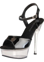 Load image into Gallery viewer, 6in. Black and Clear Sandal with Strap - Black/Clear - Size 6
