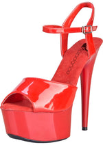 Load image into Gallery viewer, 6in. Red Platform Sandal with Strap - Red - Size 6

