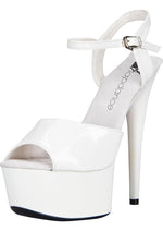 Load image into Gallery viewer, 6in. White Platform Sandal with Strap - White - Size 6
