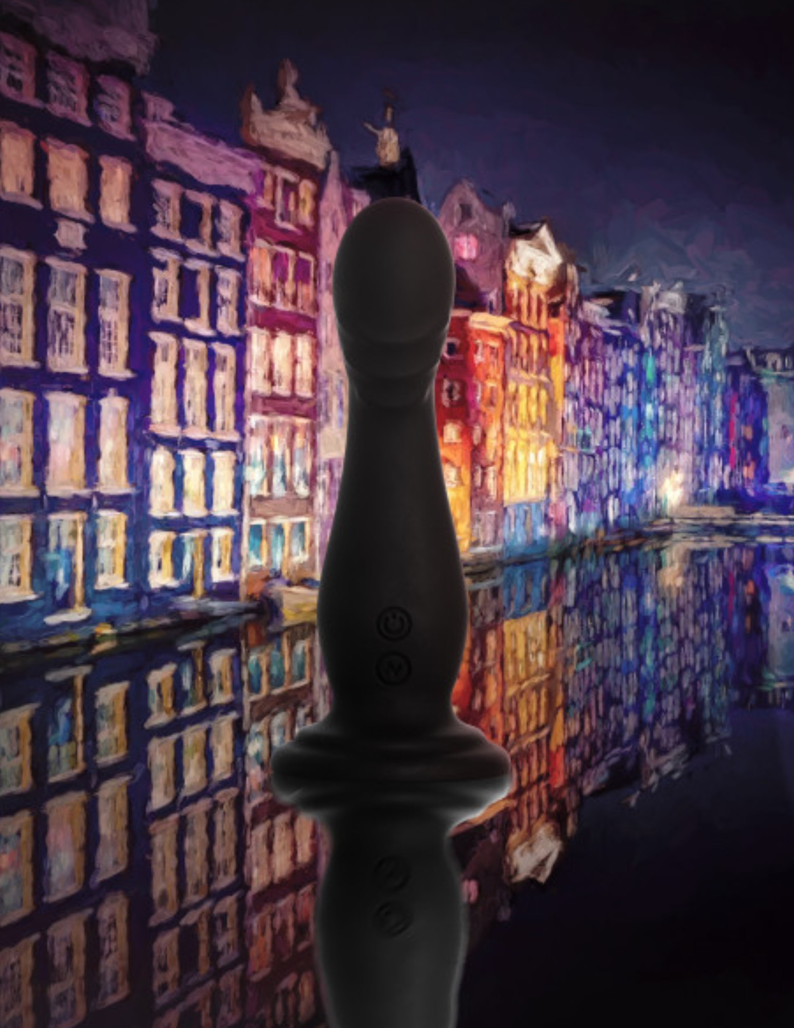 Ad for the Impressions Amsterdam Vibrator from Blush (black).