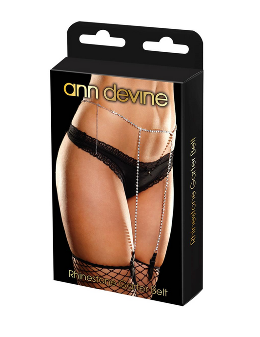 Ann Devine Rhinestone Garter Belt in its box.