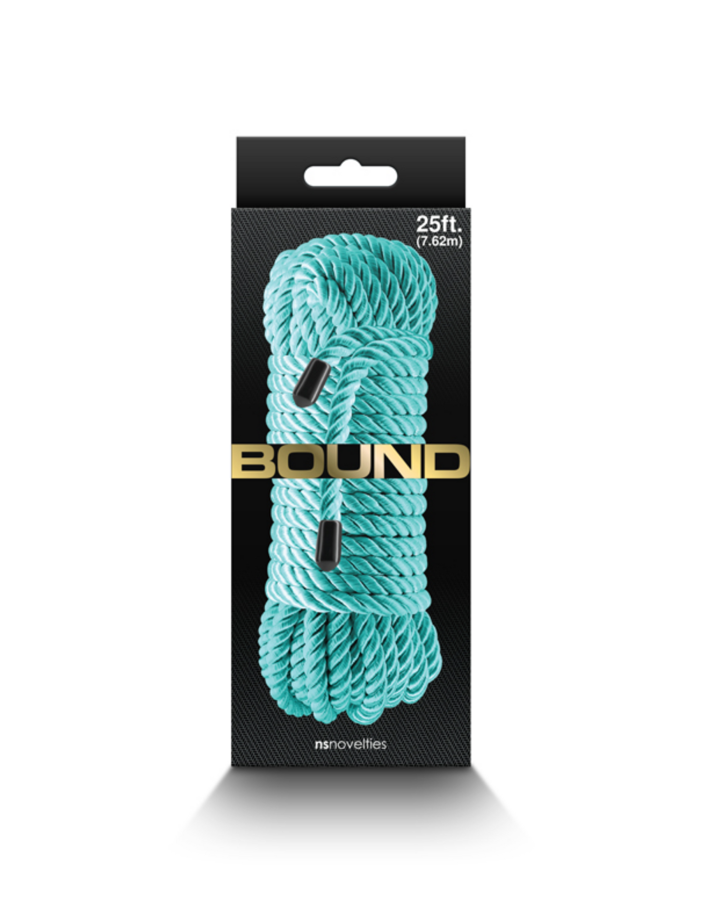 Photo of the box for the Bound Rope from NS Novelties (green).