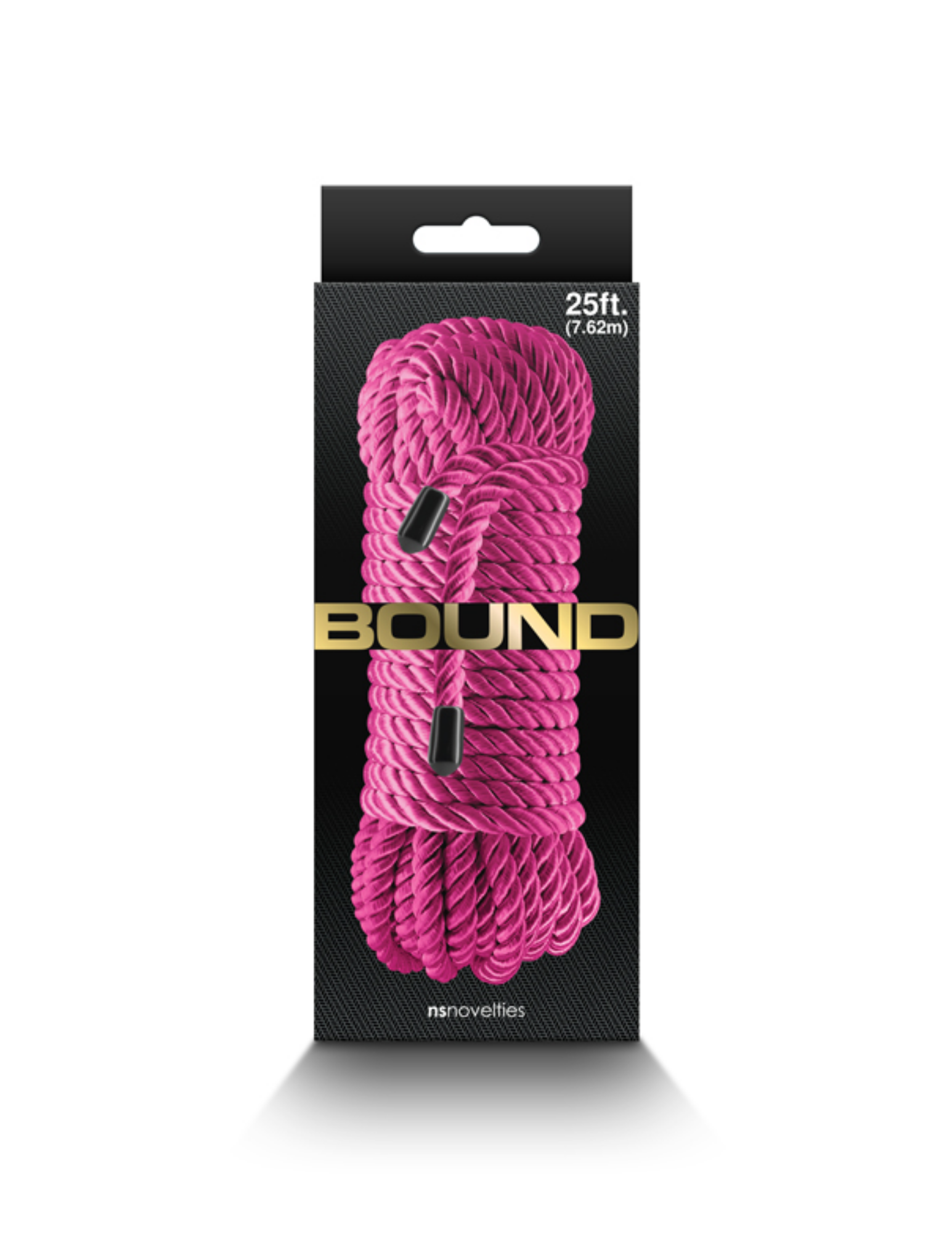 Photo of the box for the Bound Rope from NS Novelties (pink).