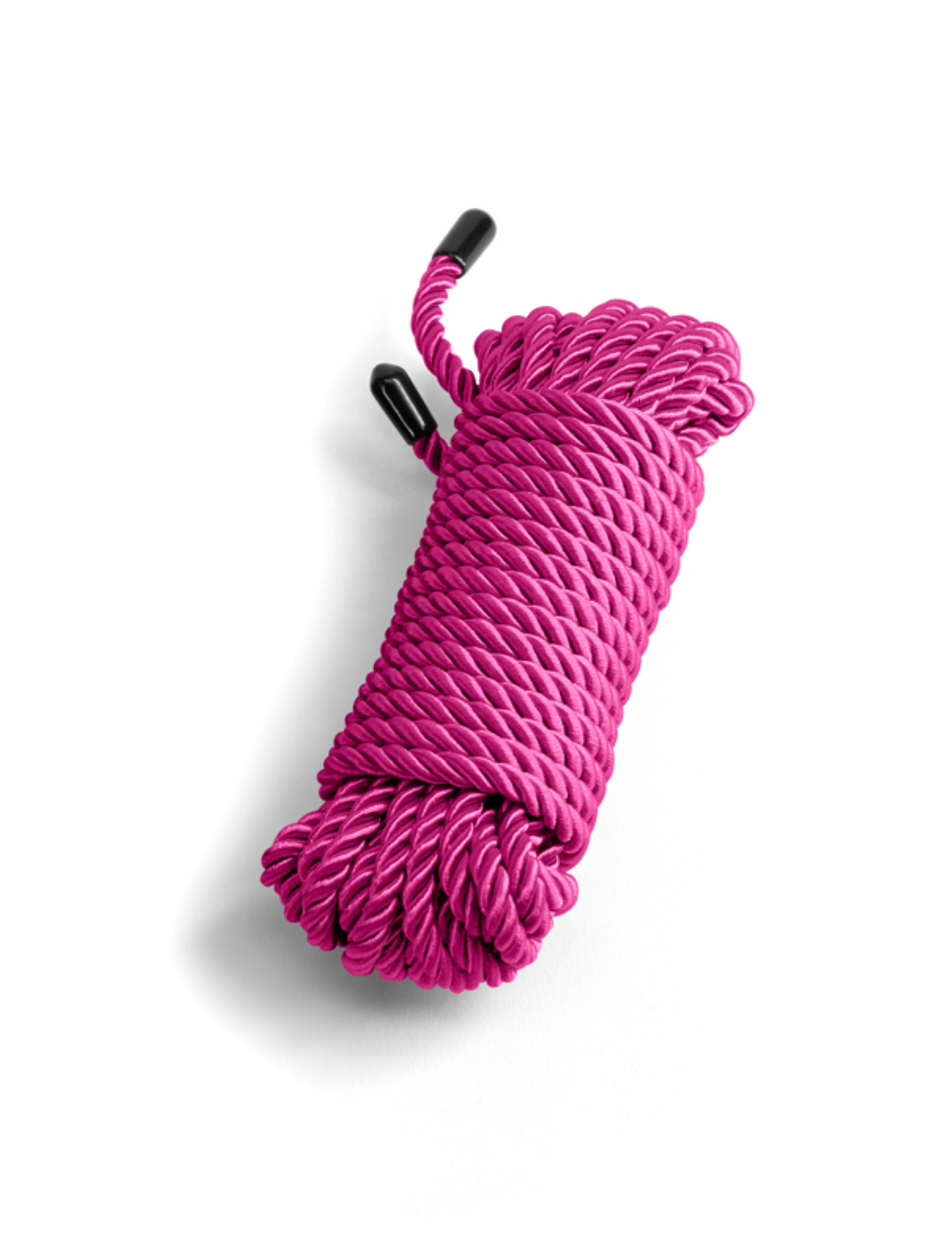 Close-up of the bundle of Bound Rope from NS Novelties (pink) shows its soft texture and finished ends.