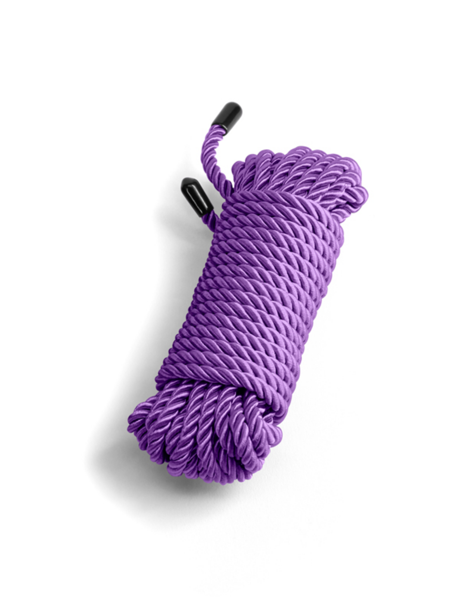Close-up of the bundle of Bound Rope from NS Novelties (purple) shows its soft texture and finished ends.
