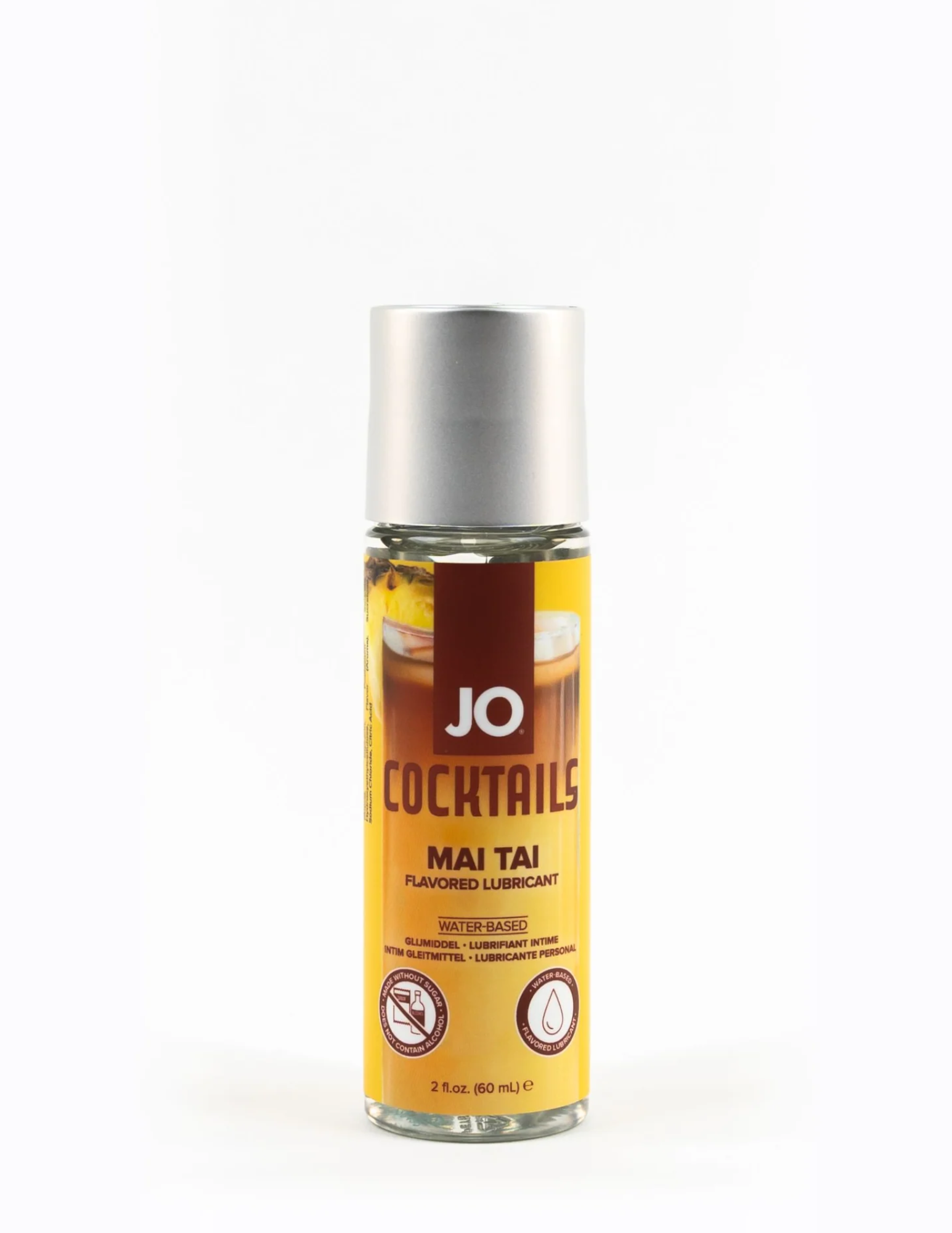 Photo of the 2oz Mai Tai bottle of System JO Cocktails Flavored Lubricant. 