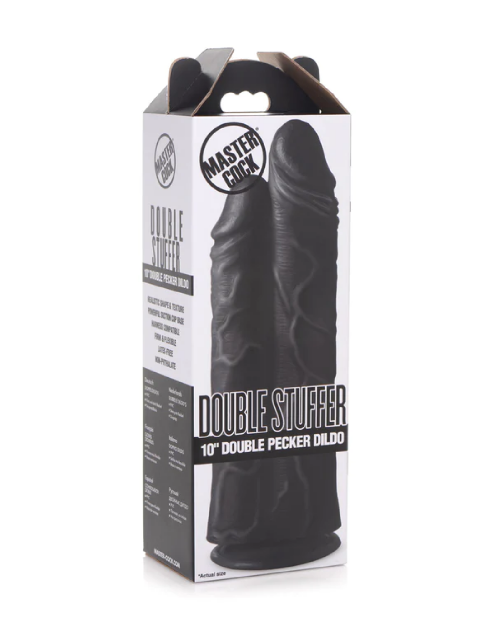 Master Cock Double Stuffer (black) in package.