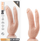 Dr. Skin Dual Penetrating Dildo w/ Suction Cup 8in (vanilla) next to package.