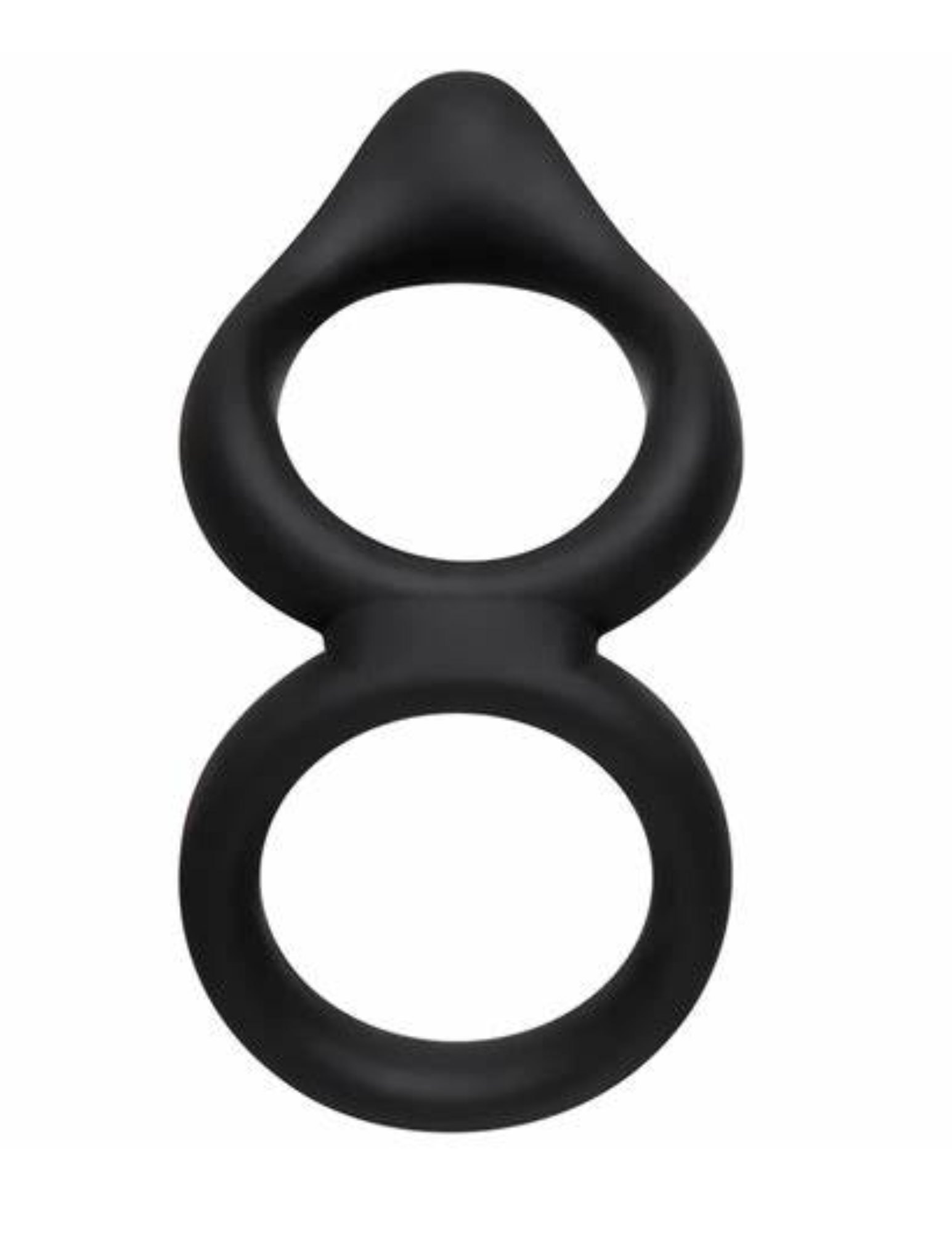 Close-up of the Adam and Eve Silicone Dual Ring Clit Tickler Cock Ring.