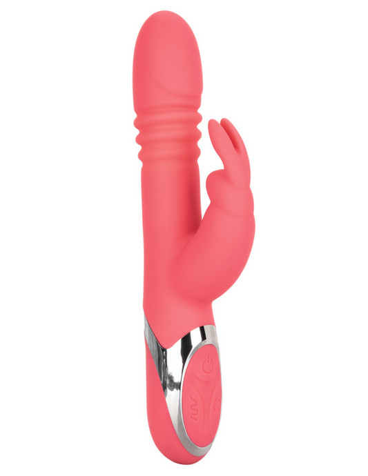 Enchanted Exciter Rechargeable Silicone Thrusting Rabbit Vibrator - (Pink)