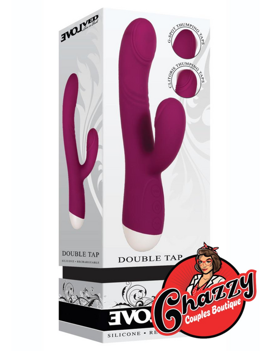 Double Tap Silicone Rechargeable G-Spot Vibrator - Burgundy