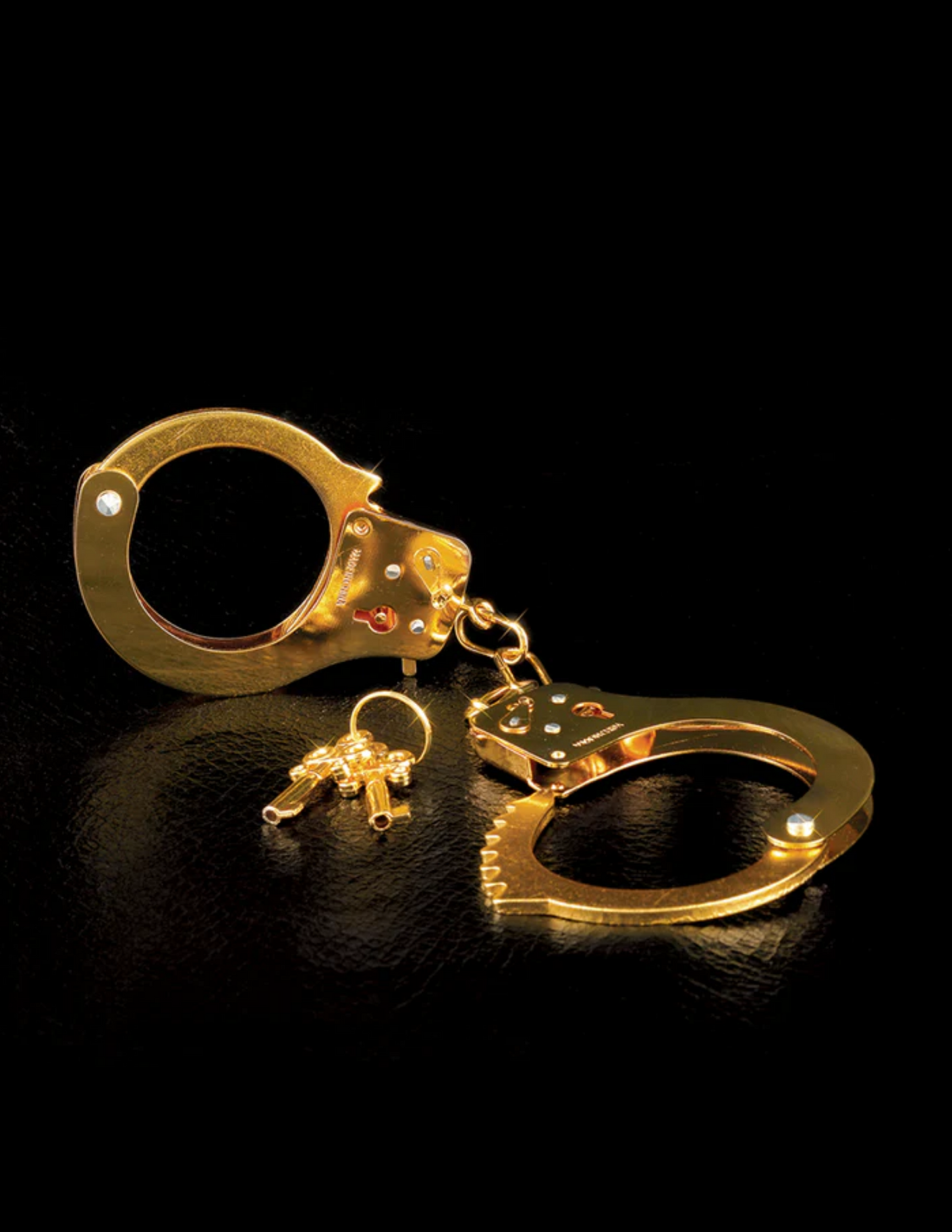 Photo of the Fetish Fantasy Gold Metal Cuffs from Pipedreams.