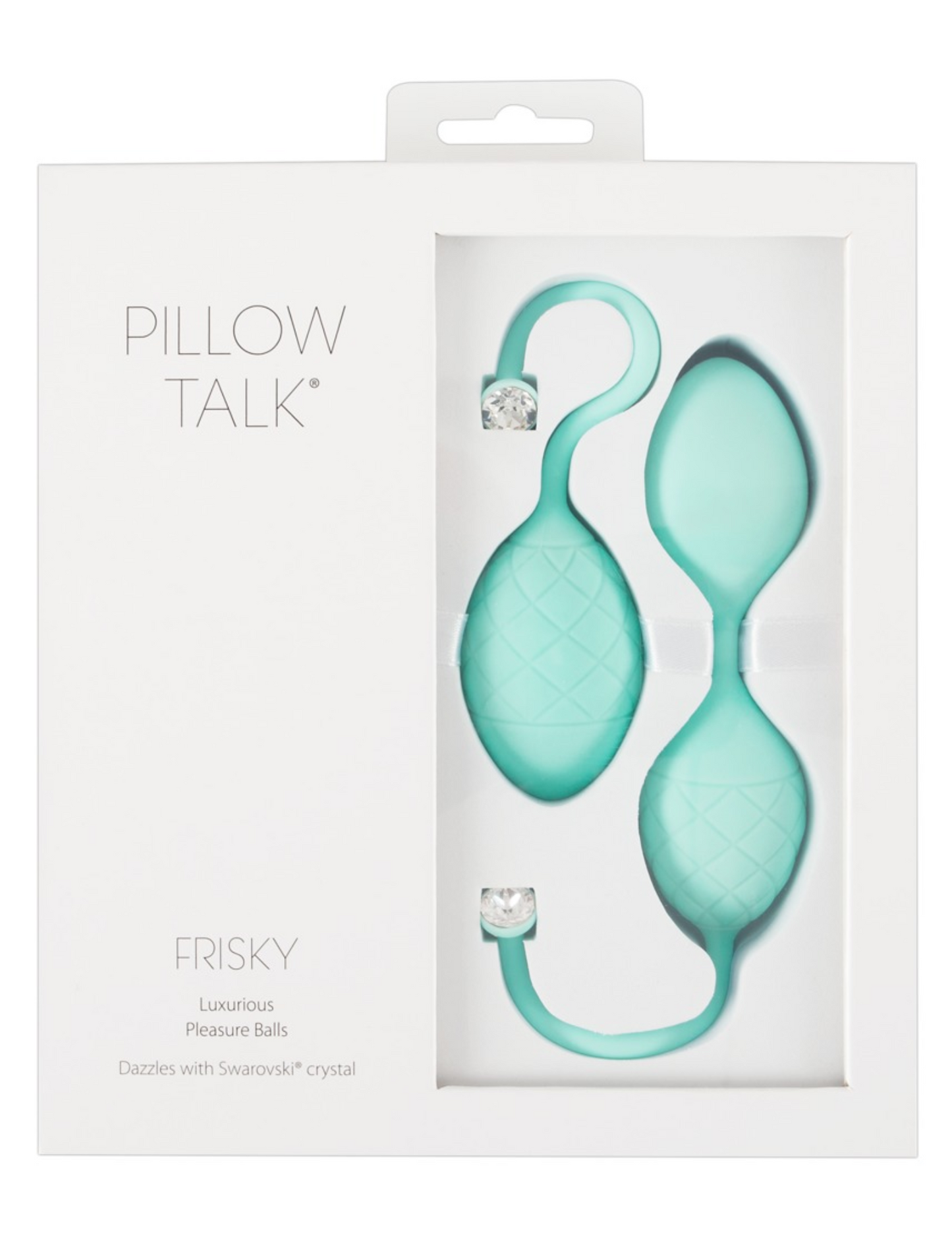 Pillow Talk - Frisky Luxurious Pleasure Balls - Silicone Kegel Balls - (Pink, Teal)