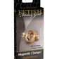 Photo shows the front of the box for the Fetish Fantasy Gold Magnetic Nipple Clamps from Pipedreams.