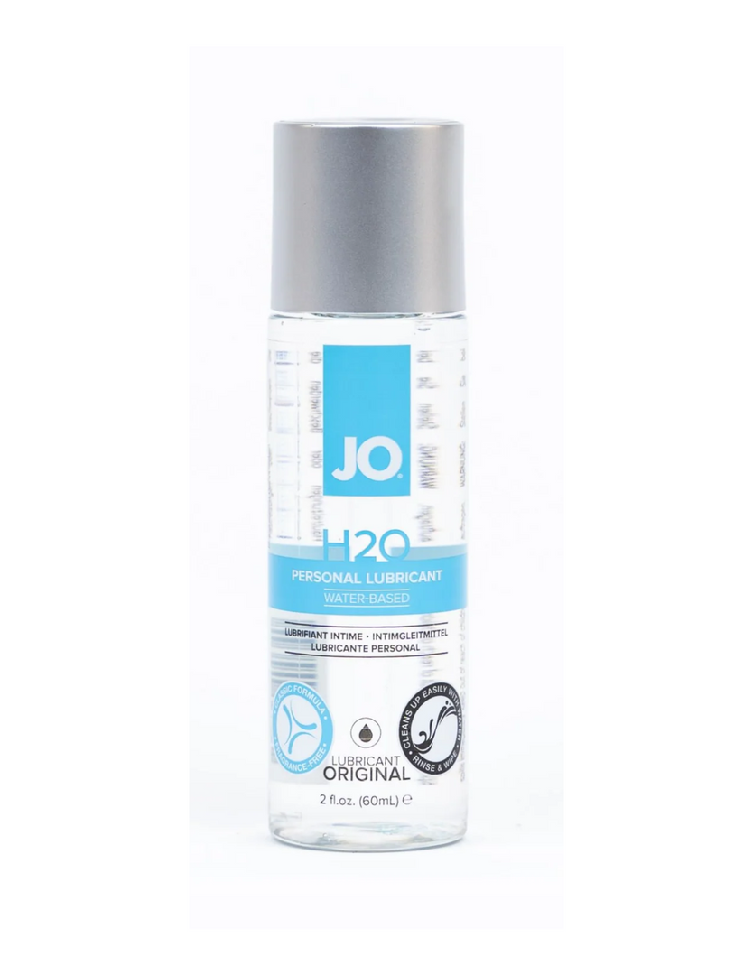 Front of the bottle of water-based lubricant by System JO, 2oz.