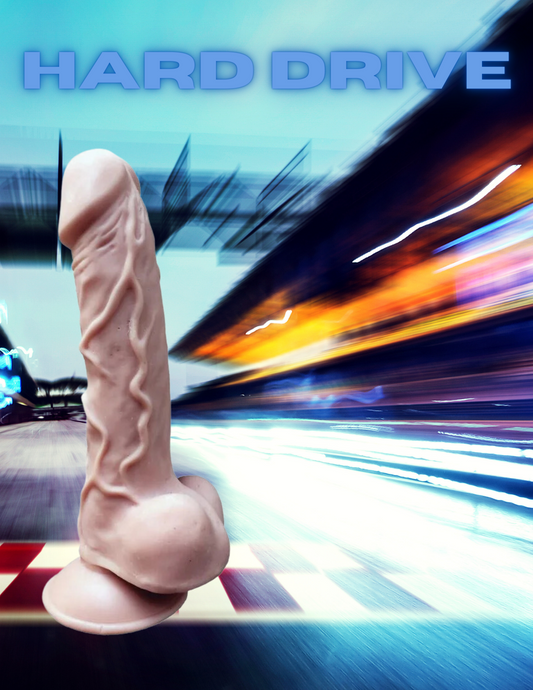 Ad for the Skinsations Hard Drive Dildo from Hott Products.