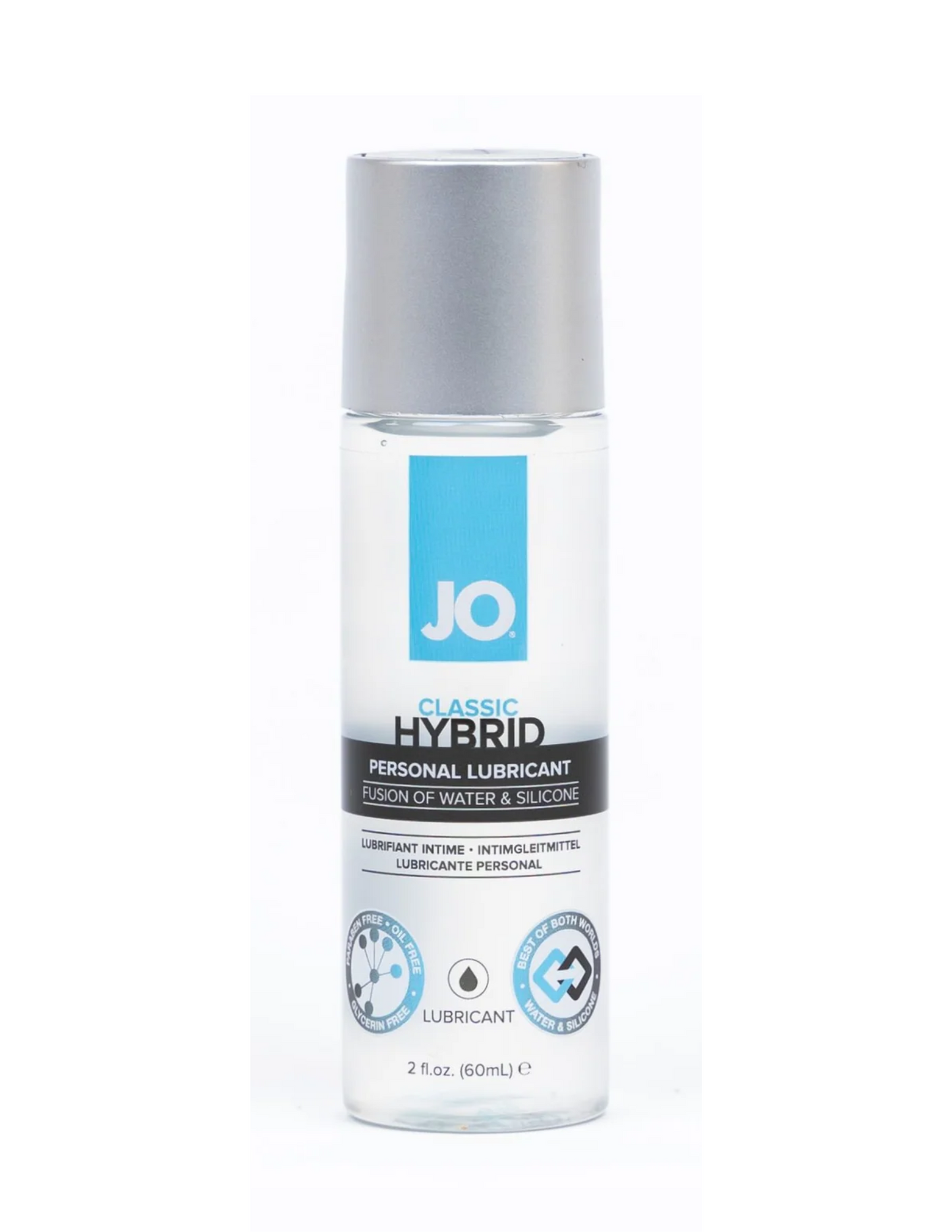 Front image of the System Jo Hybrid lubricant bottle, 2oz.