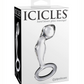 Photo shows the front of the box for the Icicles No. 46 Glass Anal P-Spot Plug from Pipedreams (clear).
