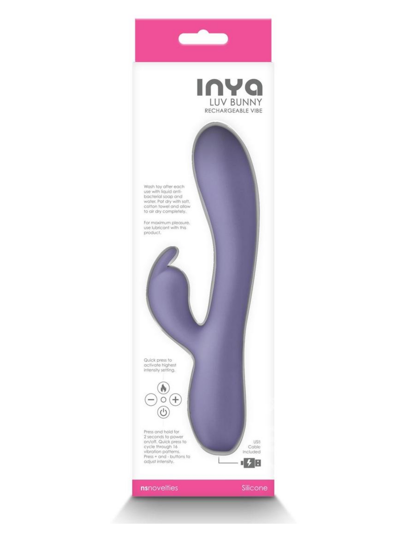 Inya - Luv Bunny Rechargeable Silicone Rabbit Vibrator - Dark Teal, Purple