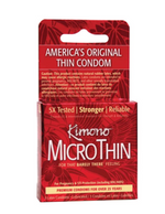 Load image into Gallery viewer, Photo of the Premium Lubricated Latex MicroThin Condoms from Kimono (red box).
