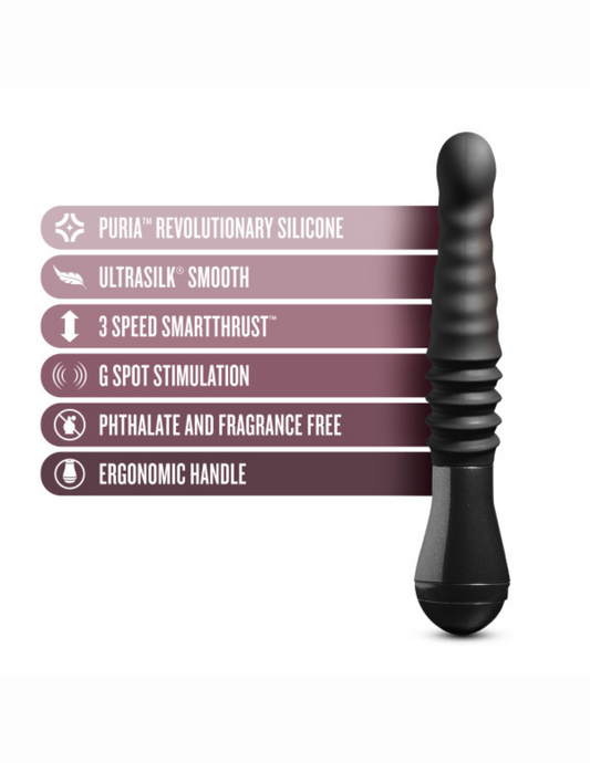 Image of the Lazarus Thrusting Dildo with various features by Temptasia from Blush and its  (black) 