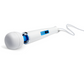 Angled view of the Hitachi Magic Wand Original Massager shows its lengthy cord and prominent massaging head.