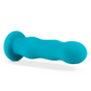 Side view of the Impressions Miami Vibrator from Blush (teal) shows its rippled design for maximum pleasure.