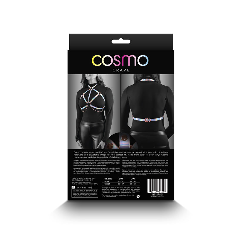 NS Novelties - Cosmo Harness - Crave Chest Harness - S/M, L/XL - Rainbow