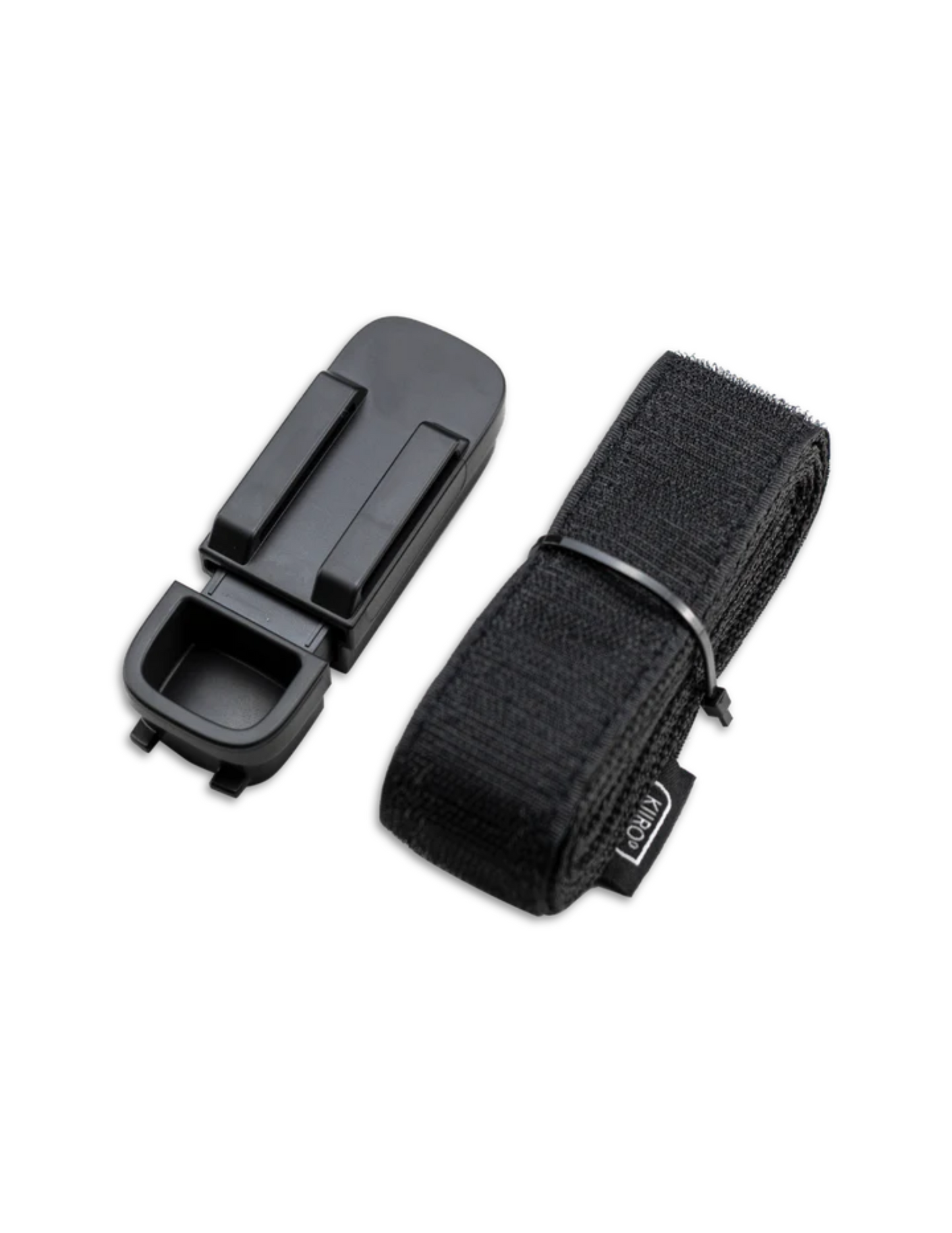 Image shows what the parts to the Keon Neck Strap Accessory by KiiRoo look like before assembled.