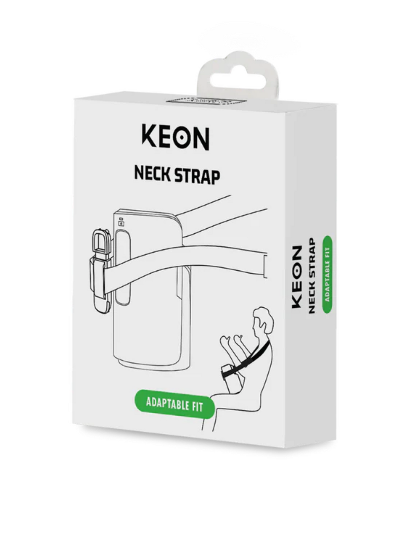 Photo of the front of the box for the Keon Neck Strap Accessory by KiiRoo.
