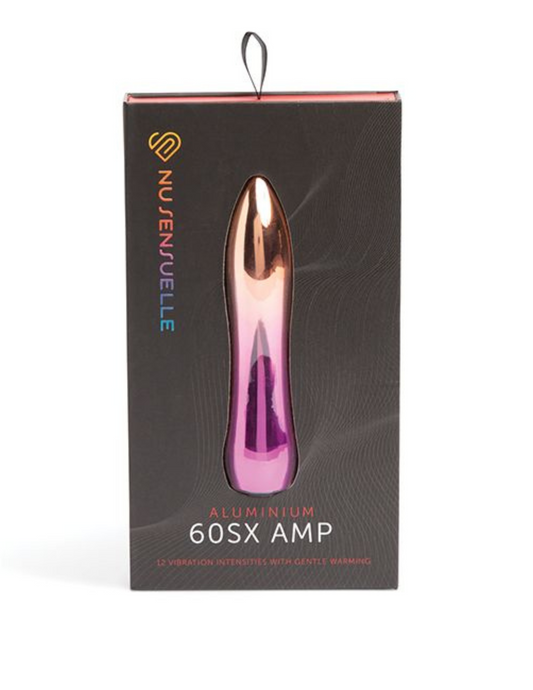 60SX AMP Silicone Rechargeable Bullet - Black, Purple, Coral, Rose Gold/Aluminum
