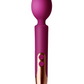 Up-right view of the Oriel Wand Massager from Rocks Off (magenta) shows its prominent massaging head and control buttons.