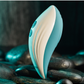 Palm Pleasure Silicone Rechargeable Thumping Clitoral Massager - Teal/White