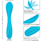 Diagram shows the dimensions of the Palm Springs Pleaser Contoured Vibrator from CalExotics as well as its features.