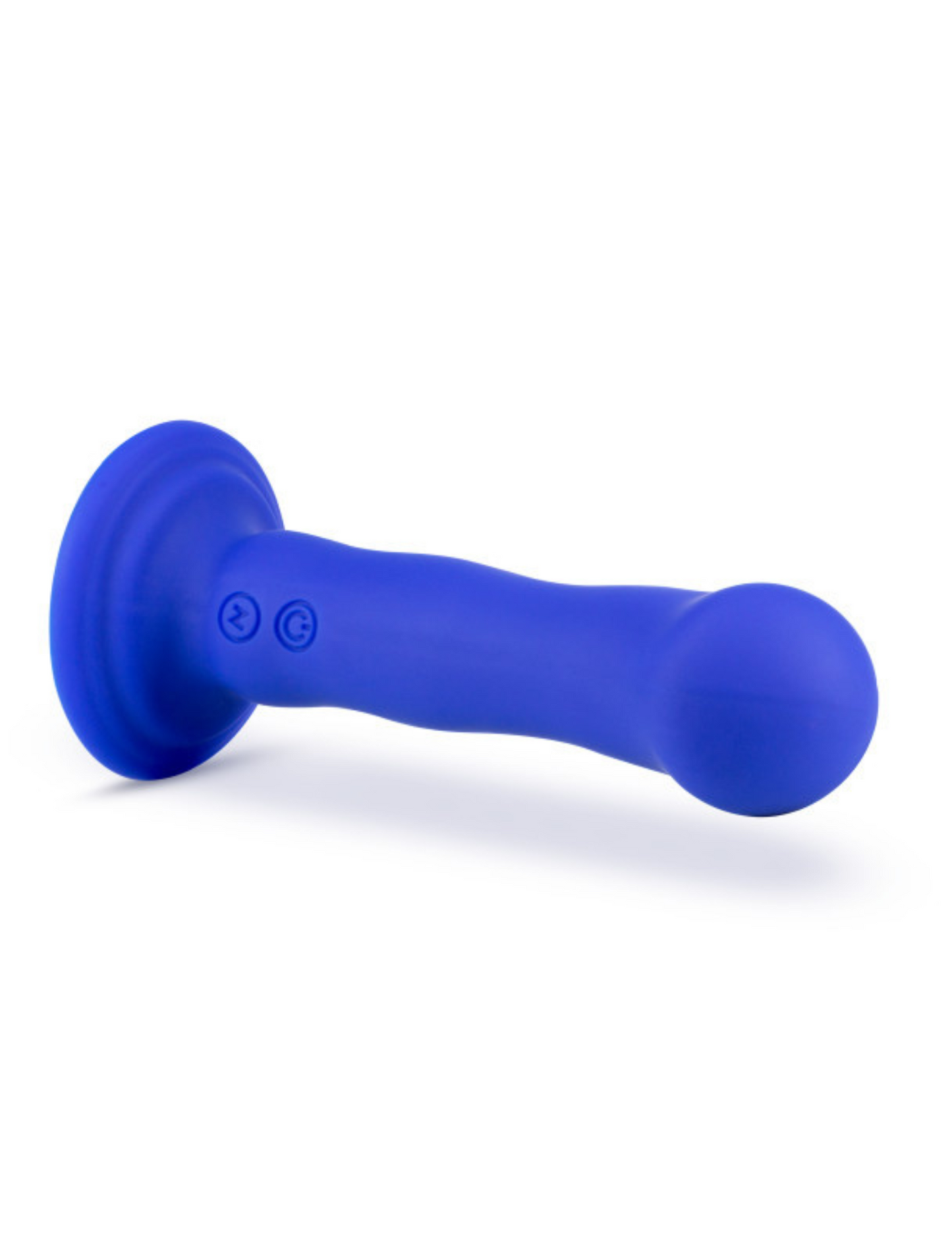 Side view of the Impressions Santorini Vibrator from Blush (blue) shows its natural contours.