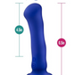 Image shows the dimensions of the Impressions Santorini Vibrator from Blush (blue).