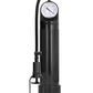 Up-right view of the Pumped Penis Pump showing its gauge and trigger handle (black).