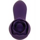 Close-up of the flicking tongue and flexible petals on the Thorny Rose Rechargeable Silicone Dual-Ended Vibrator and Clitoral Flicker from Evolved.